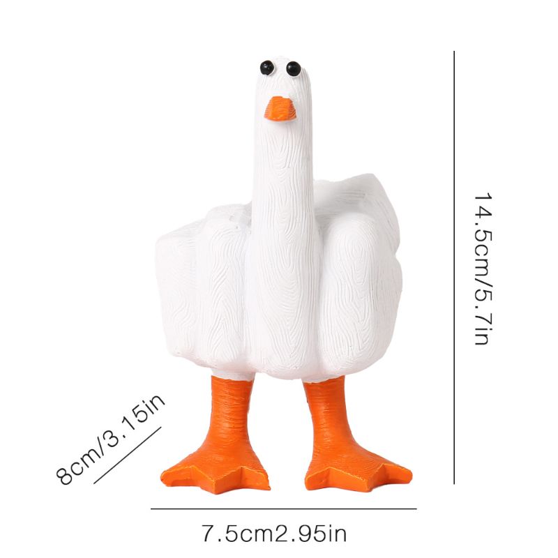 Birthday,Personalized,Friendship Gifts,Middle Finger Duck Desktop Mini Ornament - Creative Resin Crafts